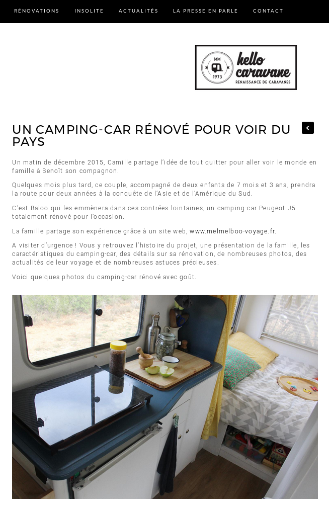 Article paru sur HELLO CARAVANE